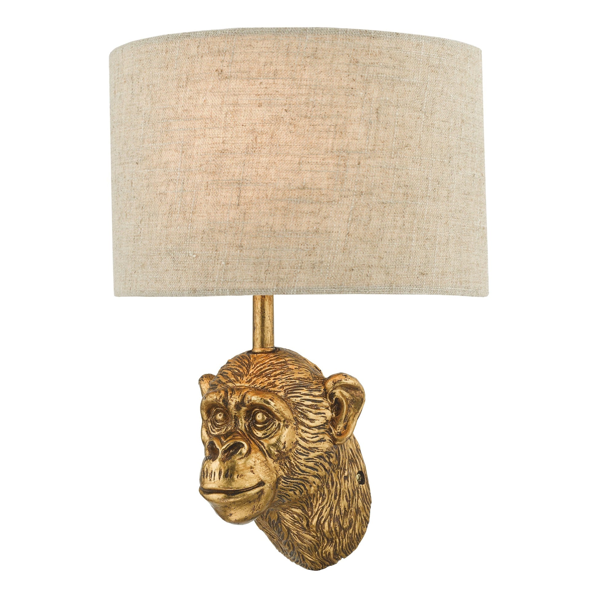 dar lighting Raul Monkey Wall Light Gold With Shade RAU0735