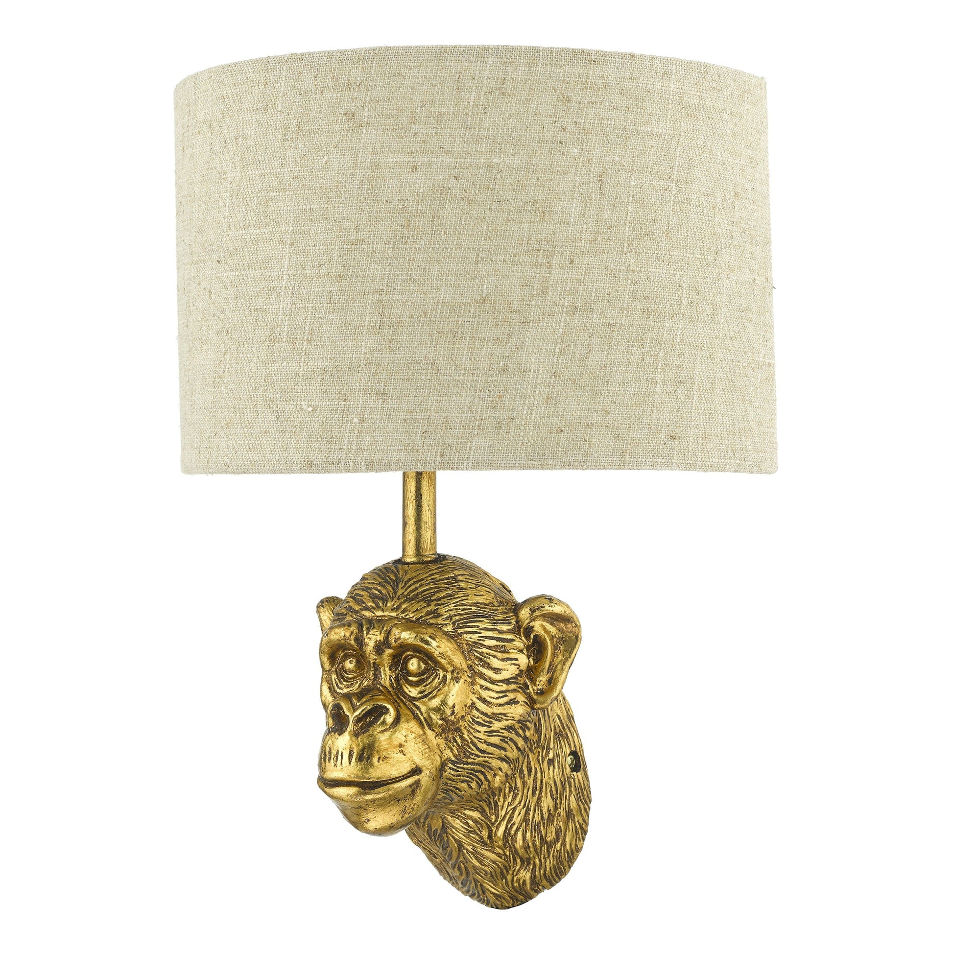 dar lighting Raul Monkey Wall Light Gold With Shade RAU0735