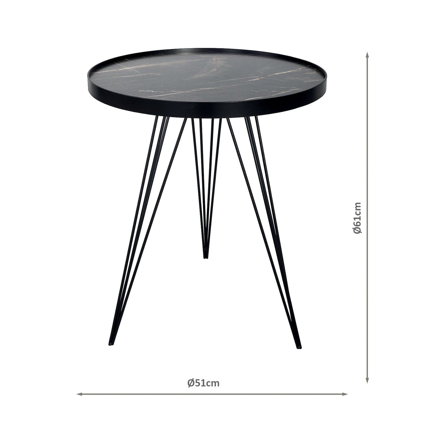 dar lighting Rauma Round Side Table Dark Grey Stone Effect 001RAU002