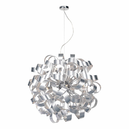 dar lighting Rawley 12 Light Pendant Brushed Aluminium RAW1250