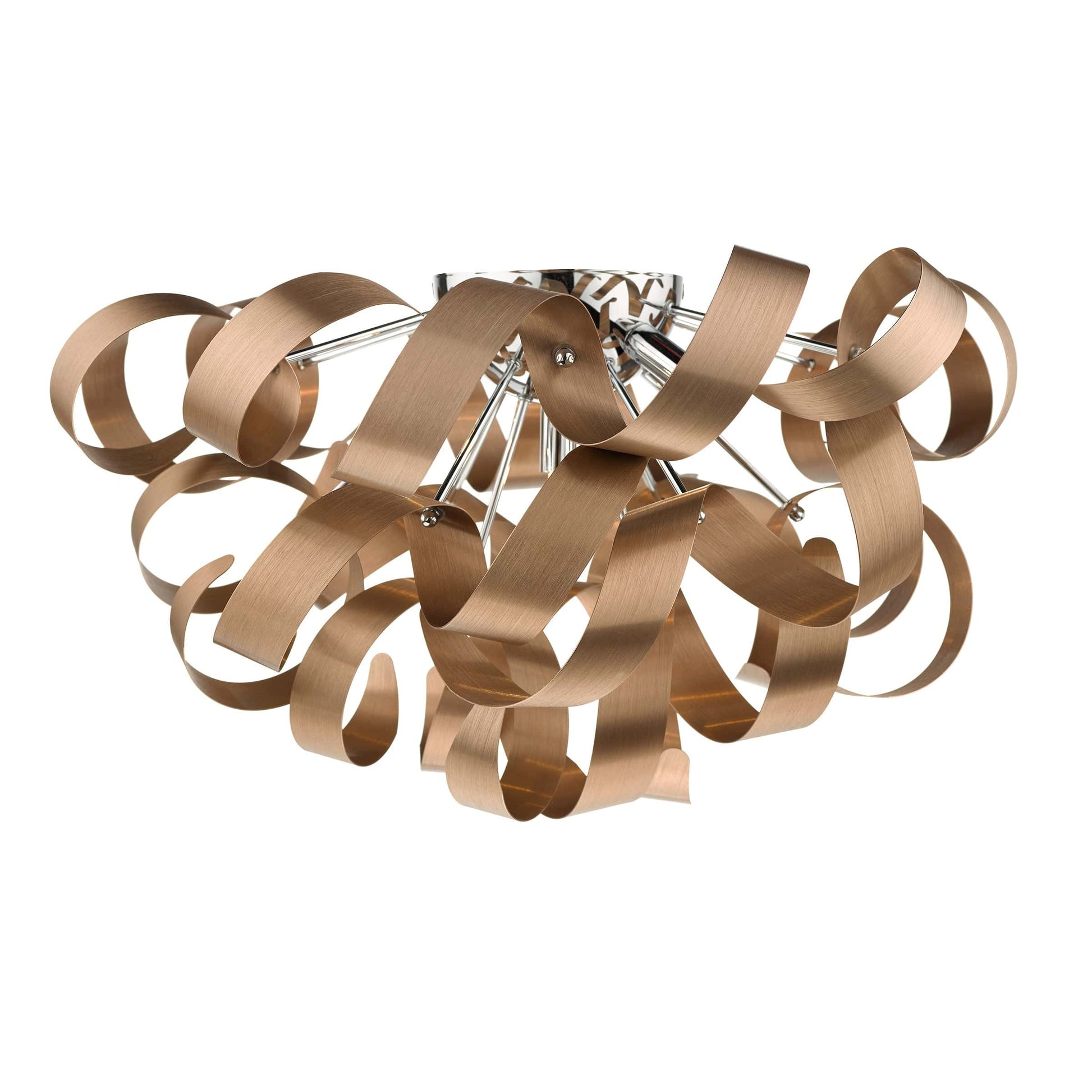 dar lighting Rawley 5 Light Flush Brushed Copper 60cm RAW0564