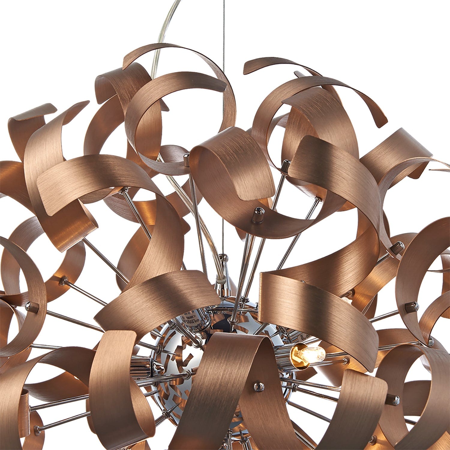 dar lighting Rawley 9 Light Ribbon Pendant Brushed Copper RAW1364