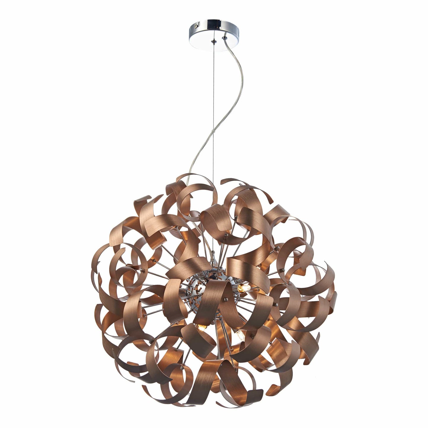 dar lighting Rawley 9 Light Ribbon Pendant Brushed Copper RAW1364