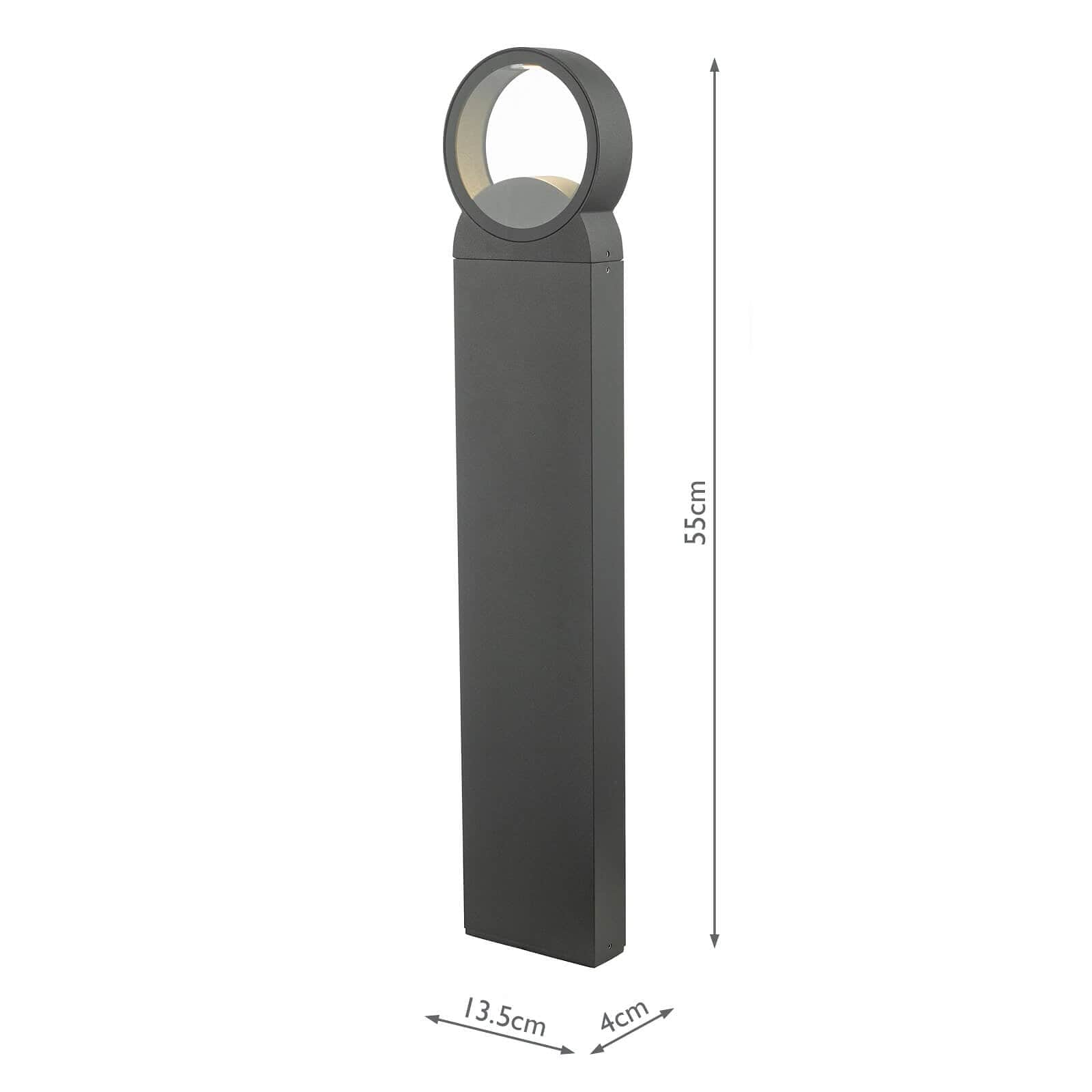 dar lighting Reon Outdoor Post With Round Light Anthracite IP65 LED REO4539