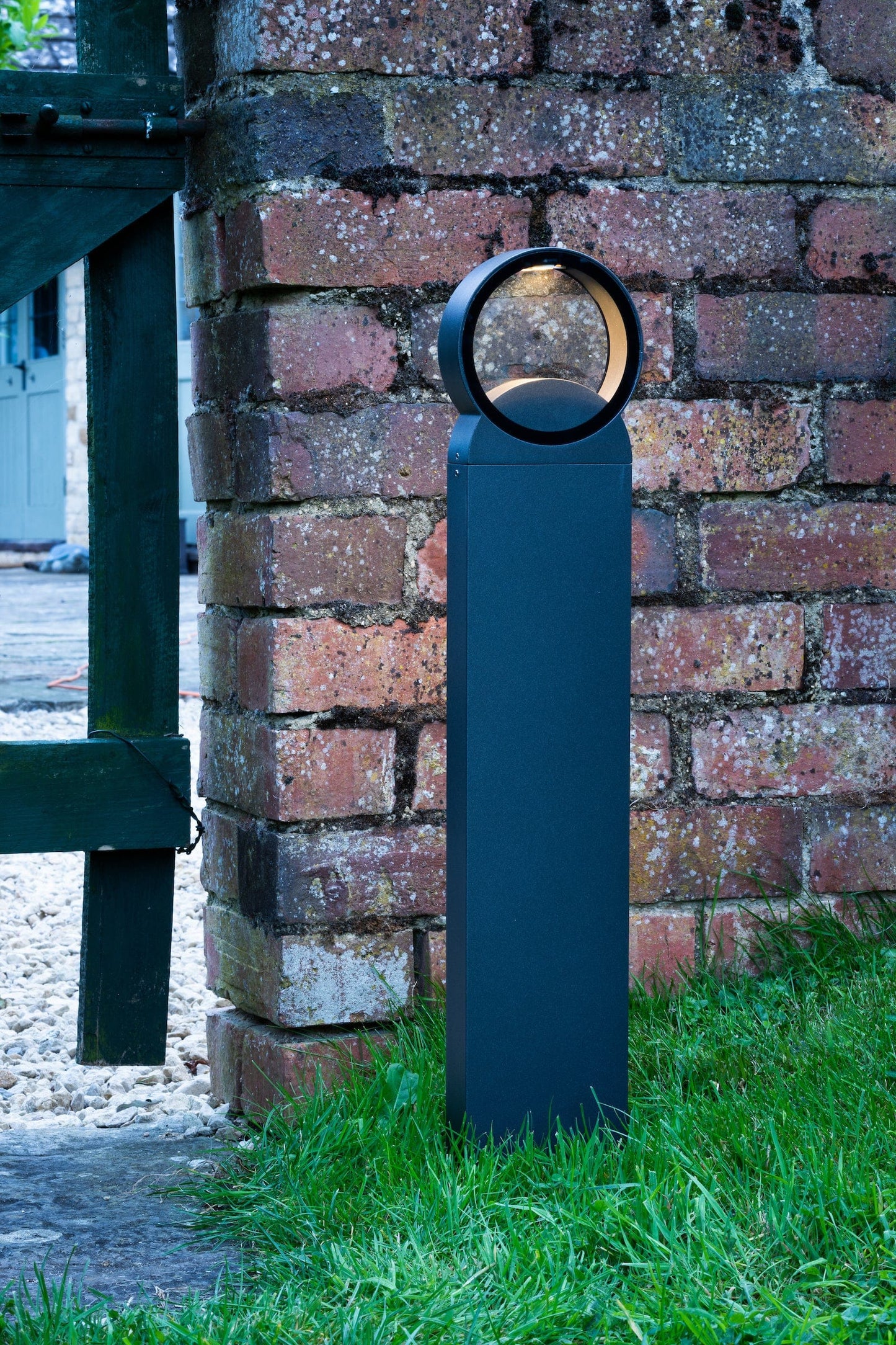 dar lighting Reon Outdoor Post With Round Light Anthracite IP65 LED REO4539