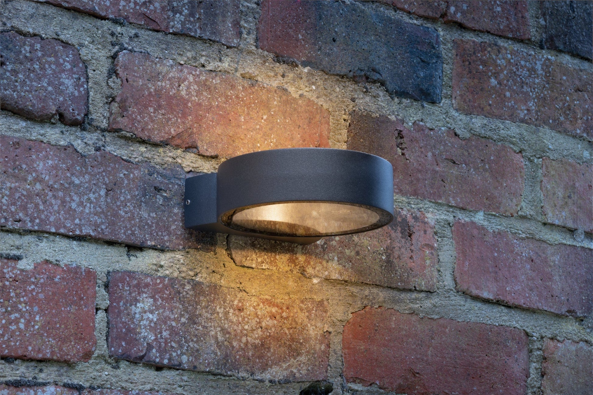 dar lighting Reon Outdoor Wall Light Matt Grey Glass IP65 LED REO3239