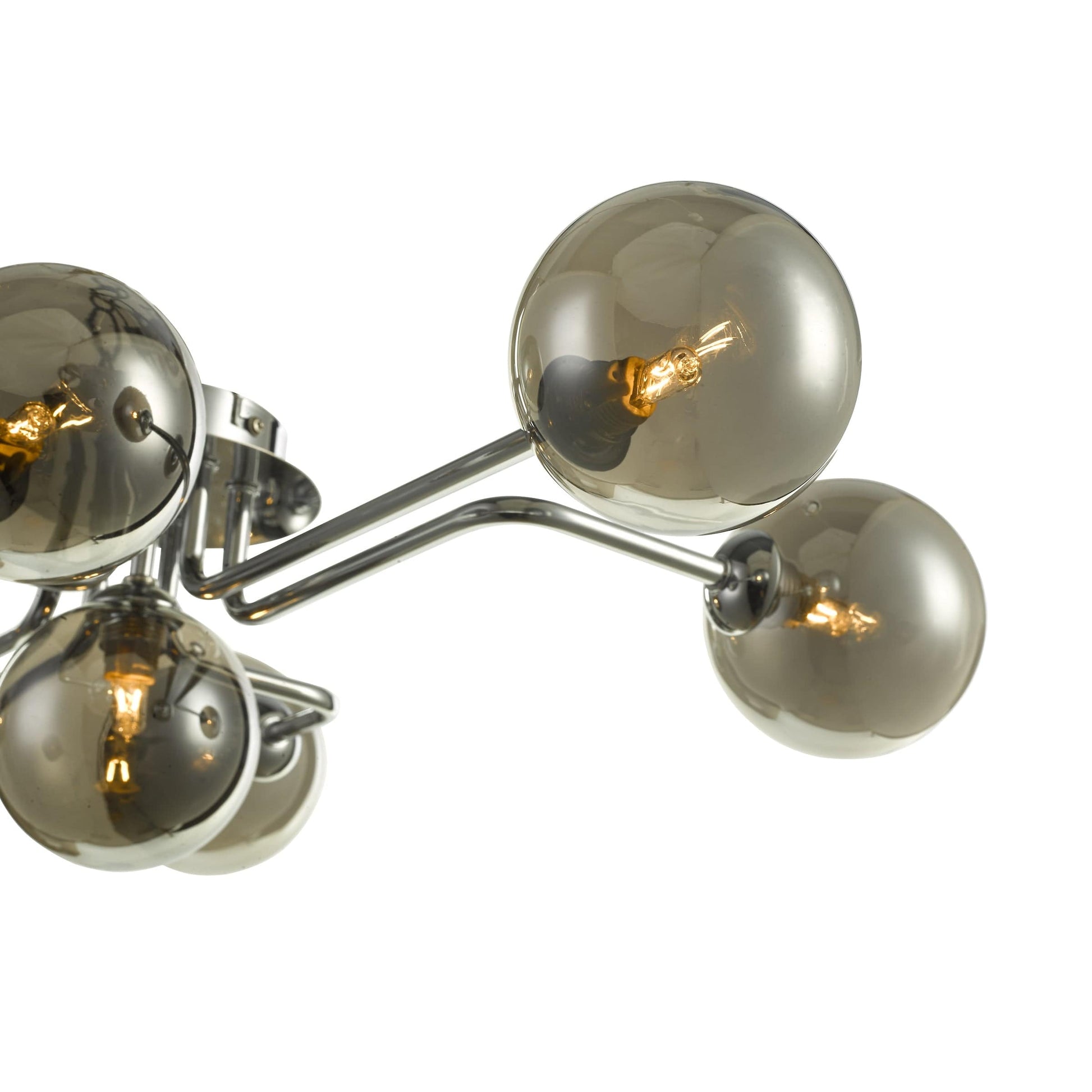 dar lighting Reyna 7 Light Semi Flush Polished Chrome With Smoked Glass REY3450-01