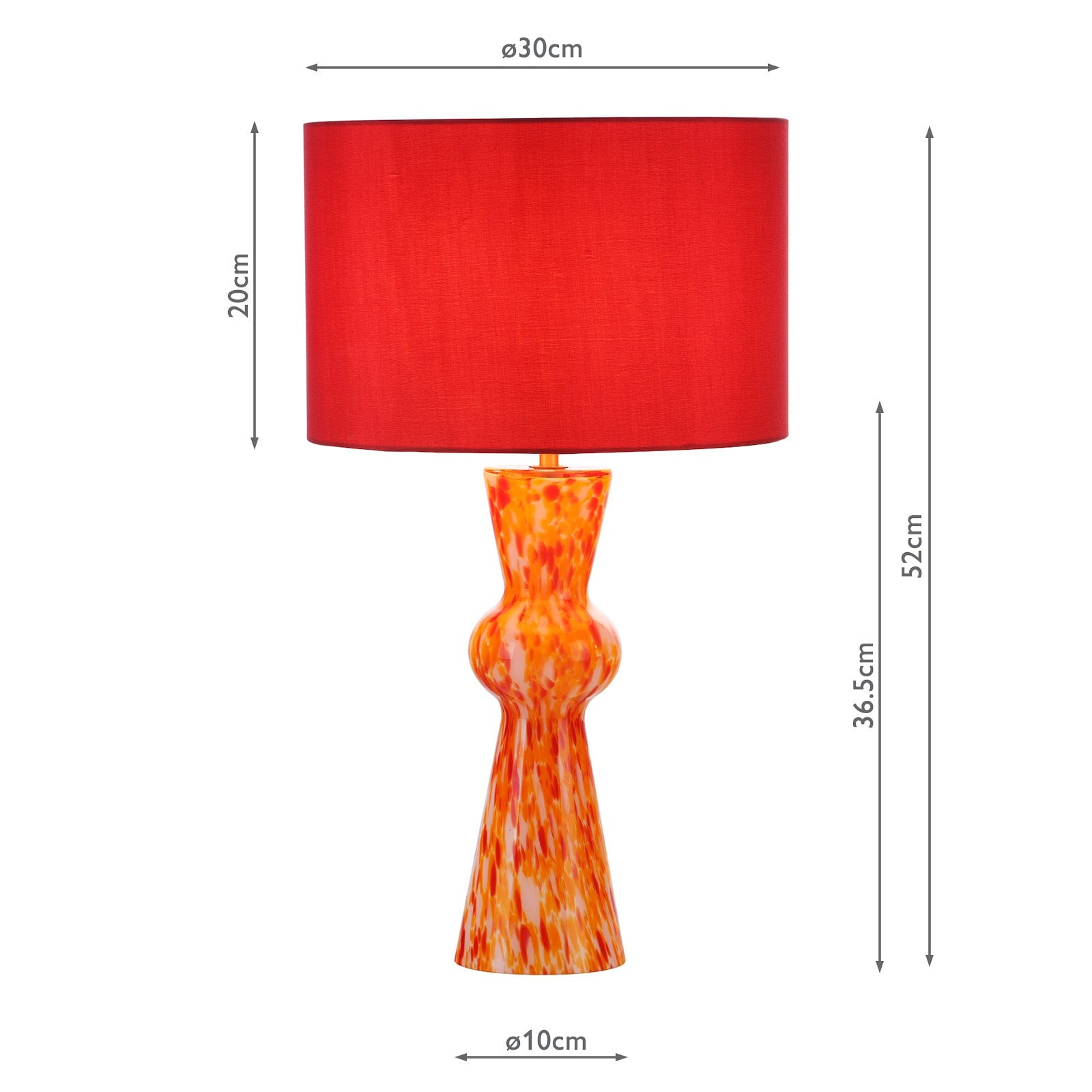 dar lighting Rheneas Table Lamp Red Glass With Shade RHE4225