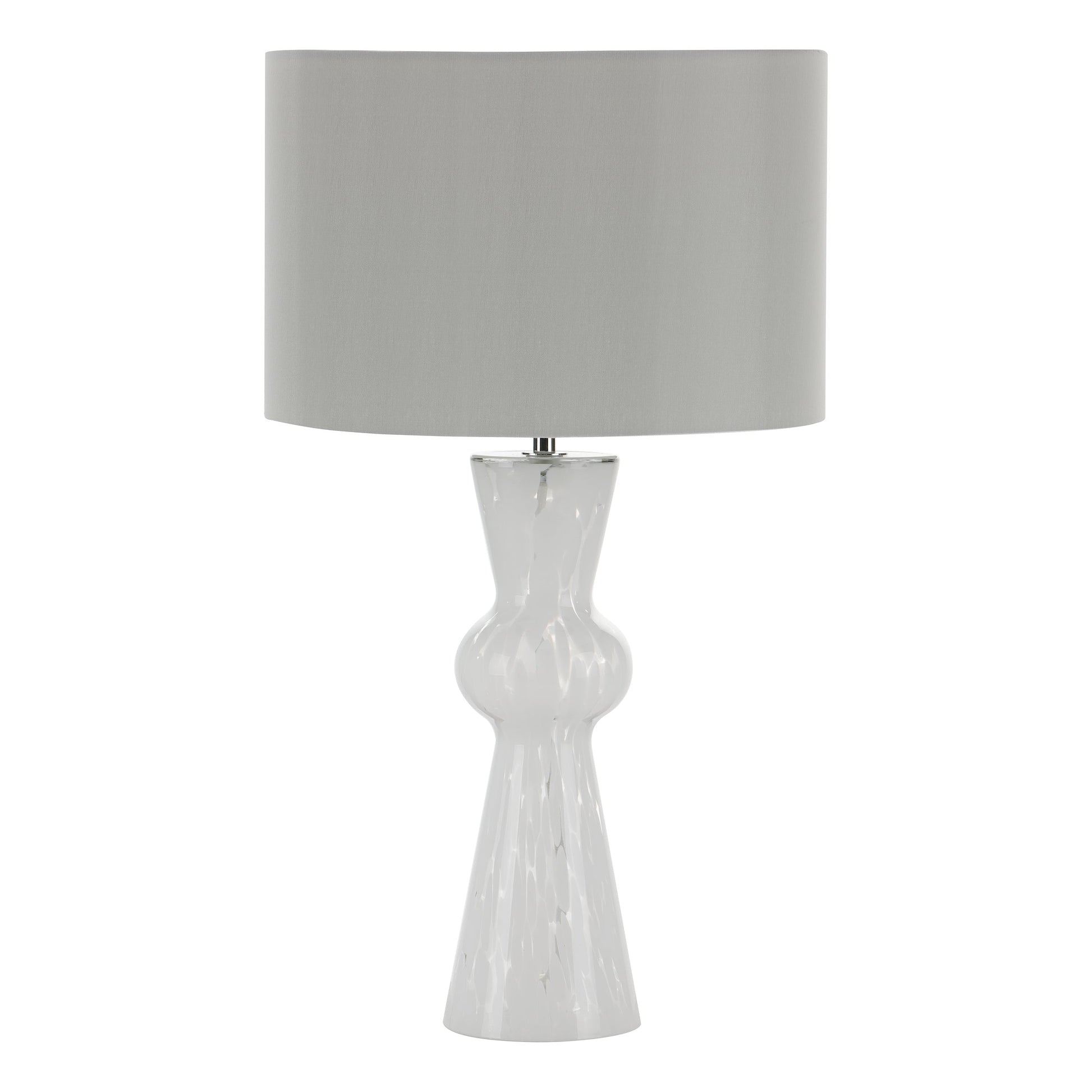 dar lighting Rheneas Table Lamp White Glass With Shade RHE422