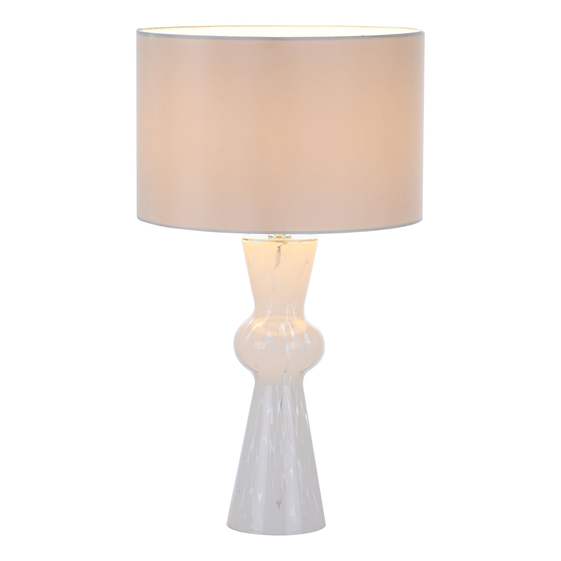 dar lighting Rheneas Table Lamp White Glass With Shade RHE422