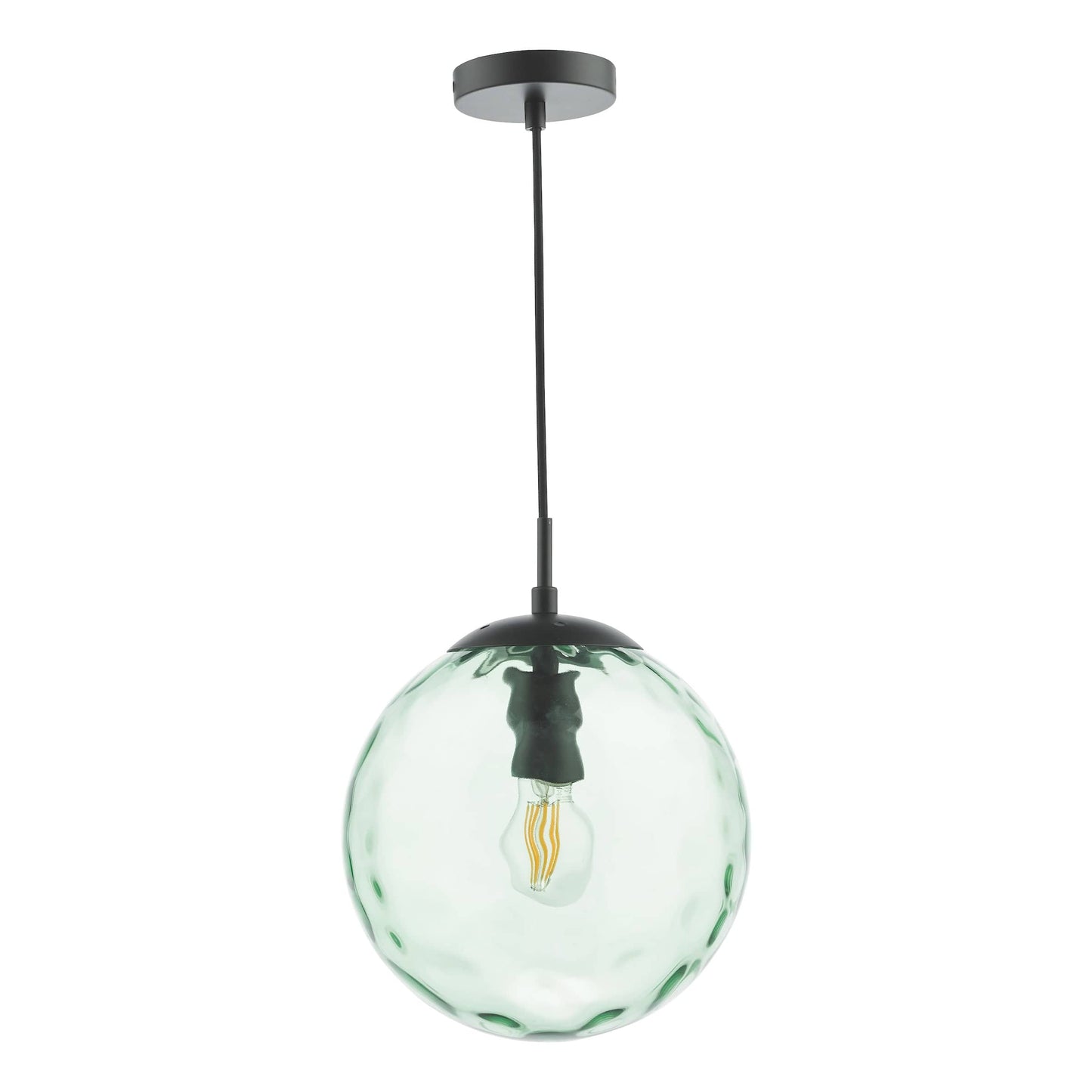 dar lighting Ripple Easy Fit Shade Green Glass 25cm RIP8824