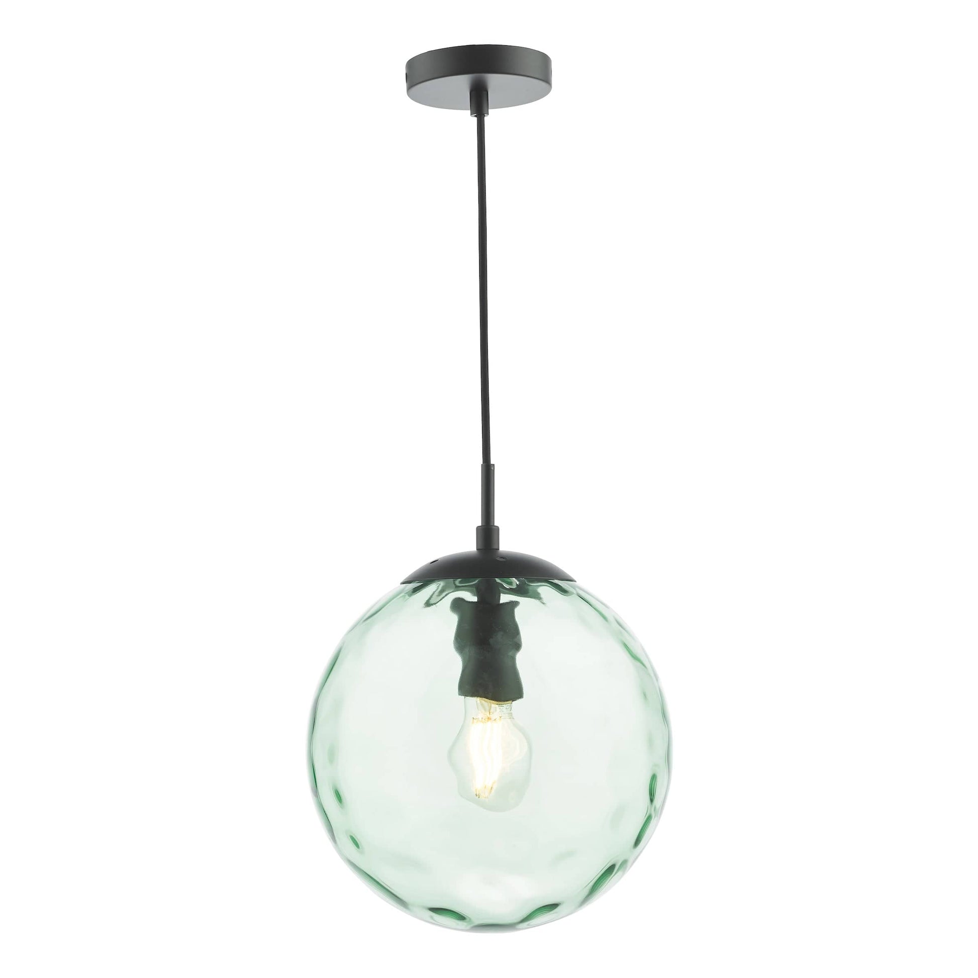 dar lighting Ripple Easy Fit Shade Green Glass 25cm RIP8824