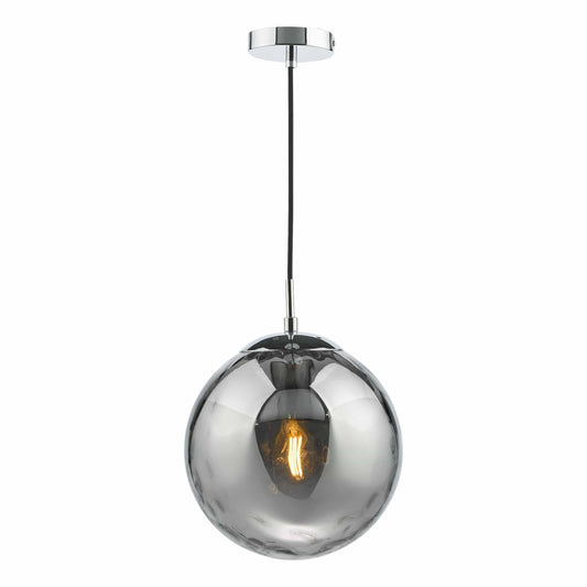 dar lighting Ripple Easy Fit Shade Smoked Glass 25cm RIP8810