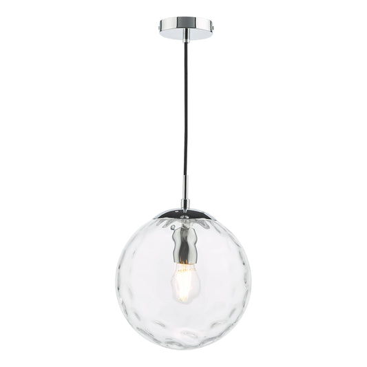 dar lighting Ripple Pendant Polished Chrome & Clear Glass SP71-RIP8808