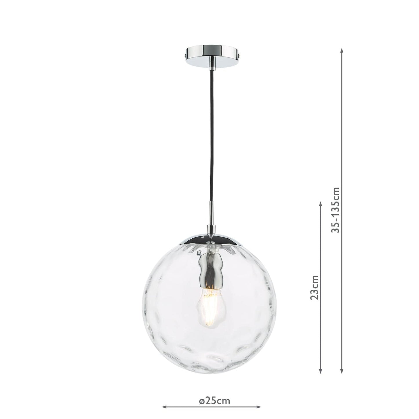 dar lighting Ripple Pendant Polished Chrome & Clear Glass SP71-RIP8808