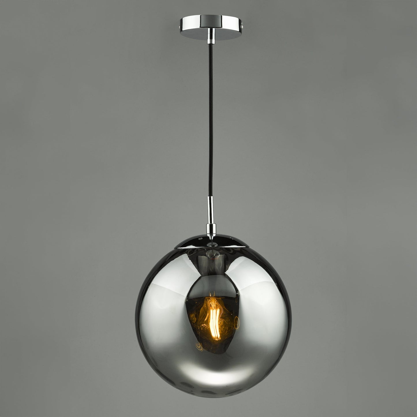 dar lighting Ripple Pendant Polished Chrome & Smoked Glass SP71-RIP8810