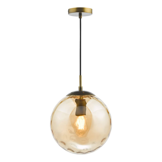 dar lighting Ripple Single Pendant Bronze and Champagne Glass SP70-RIP8820