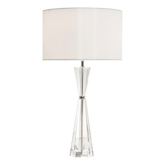 dar lighting Risha 2 Light Table Lamp Crystal & Polished Nickel With Shade RIS4208