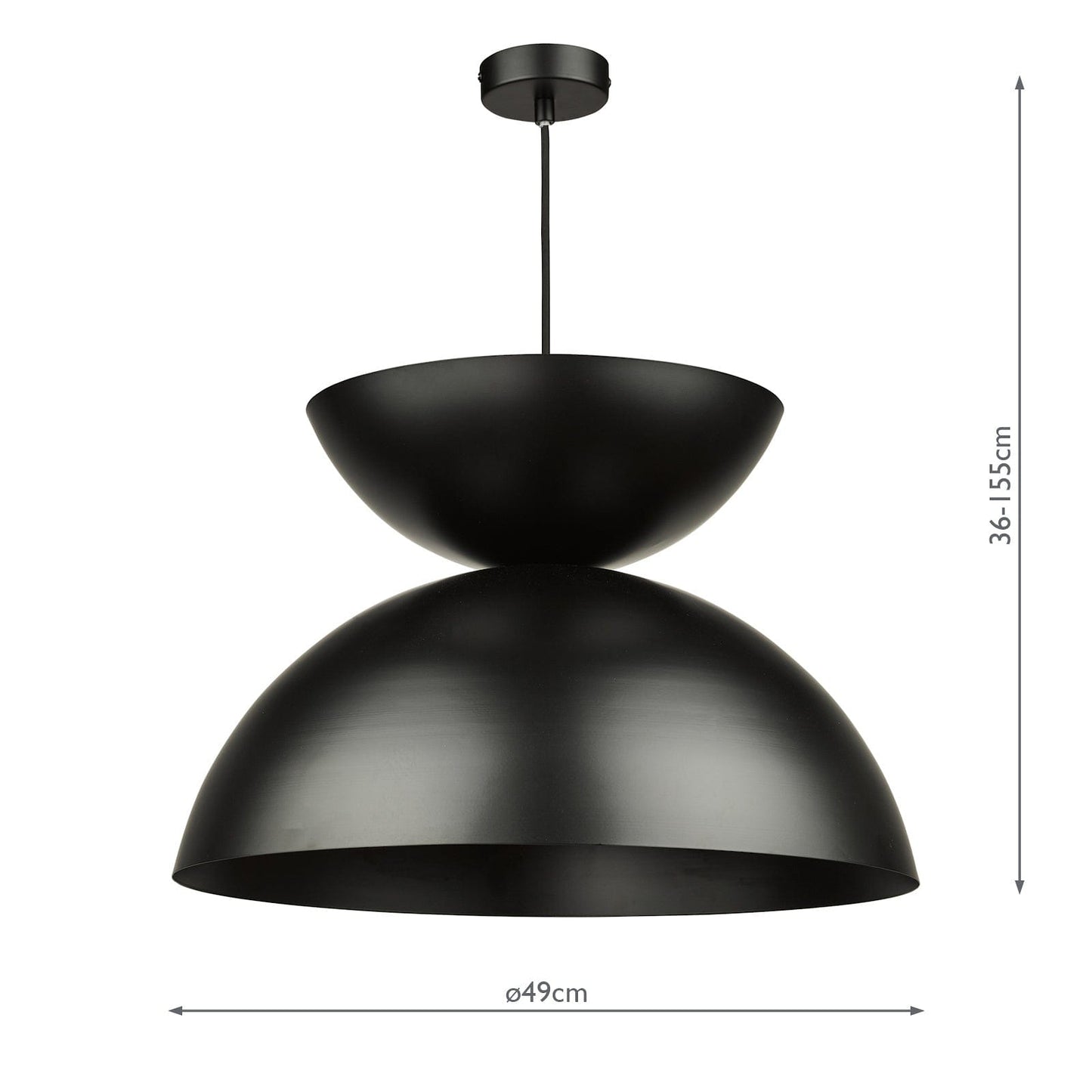 dar lighting Riya Pendant Matt Black RIY0122