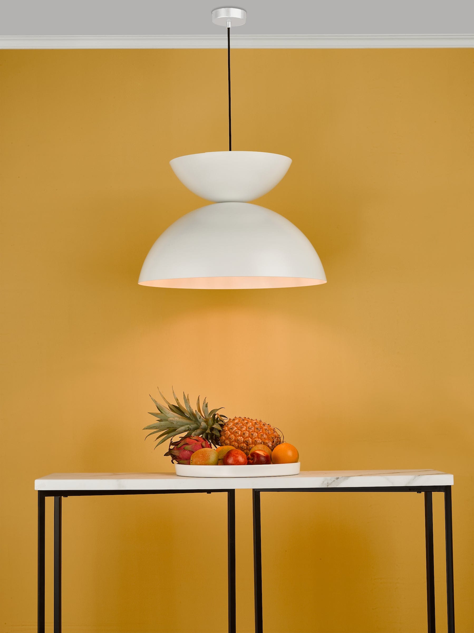 dar lighting Riya Pendant Matt White RIY012