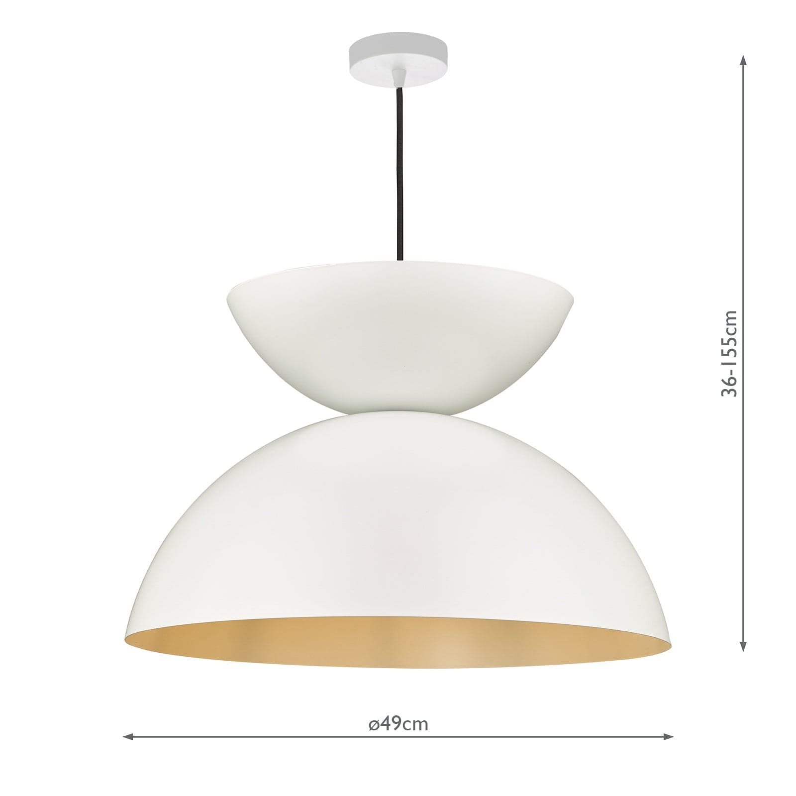 dar lighting Riya Pendant Matt White RIY012