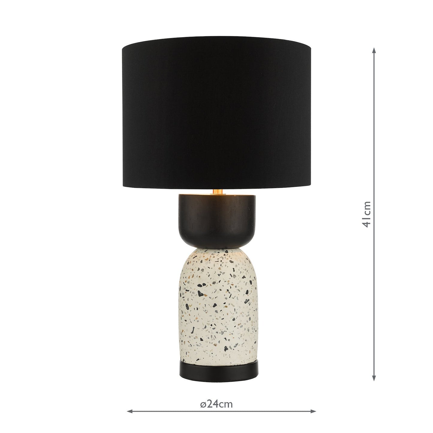 dar lighting Roja Table Lamp Terrazzo & Black With Shade ROJ4255