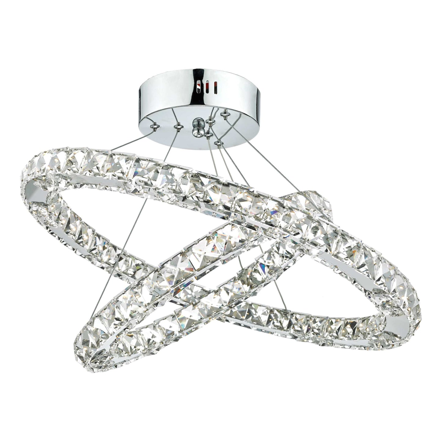 dar lighting Roma 2 Tier Pendant Polished Chrome Crystal LED ROM2550