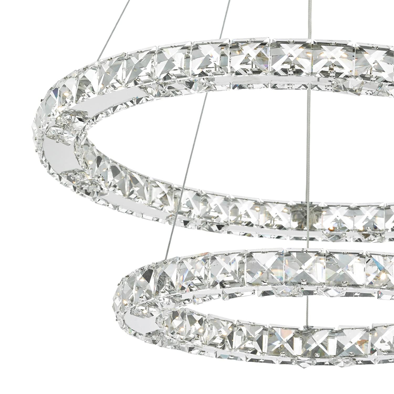 dar lighting Roma 2 Tier Pendant Polished Chrome Crystal LED ROM2550