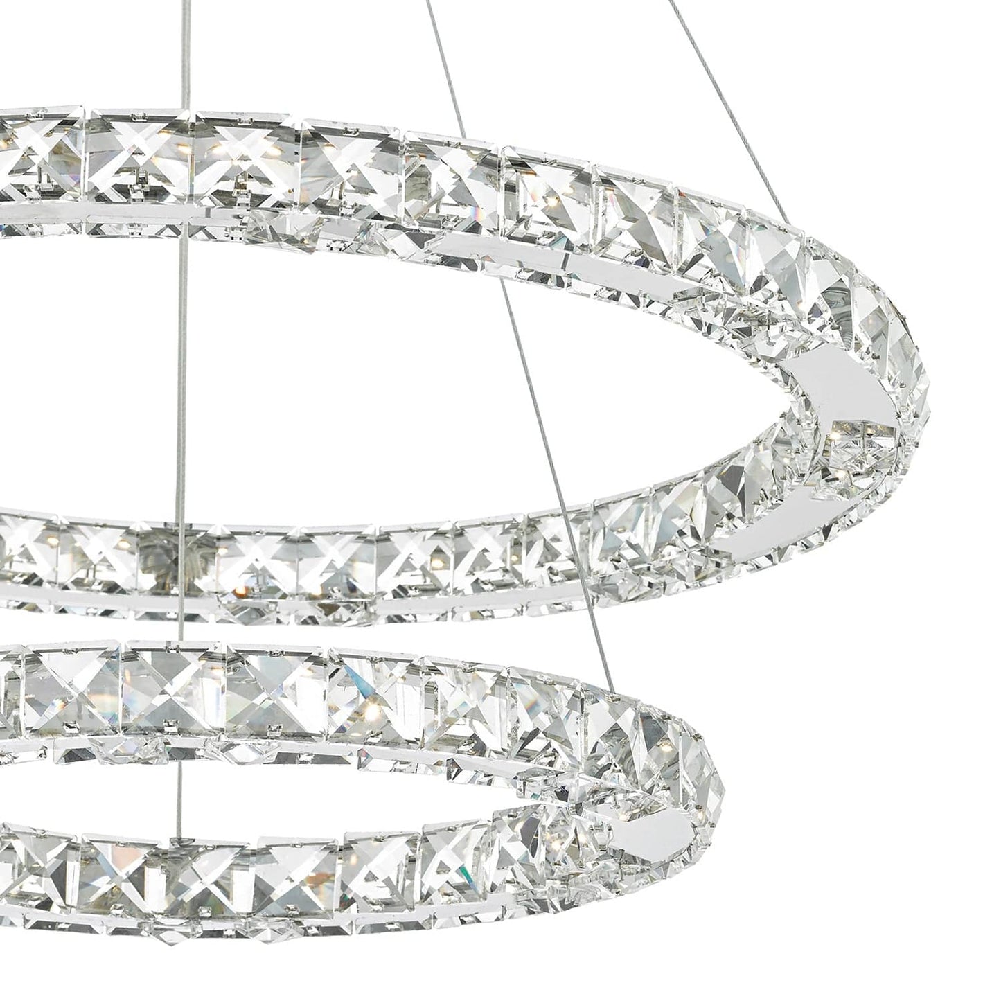 dar lighting Roma 2 Tier Pendant Polished Chrome Crystal LED ROM2550