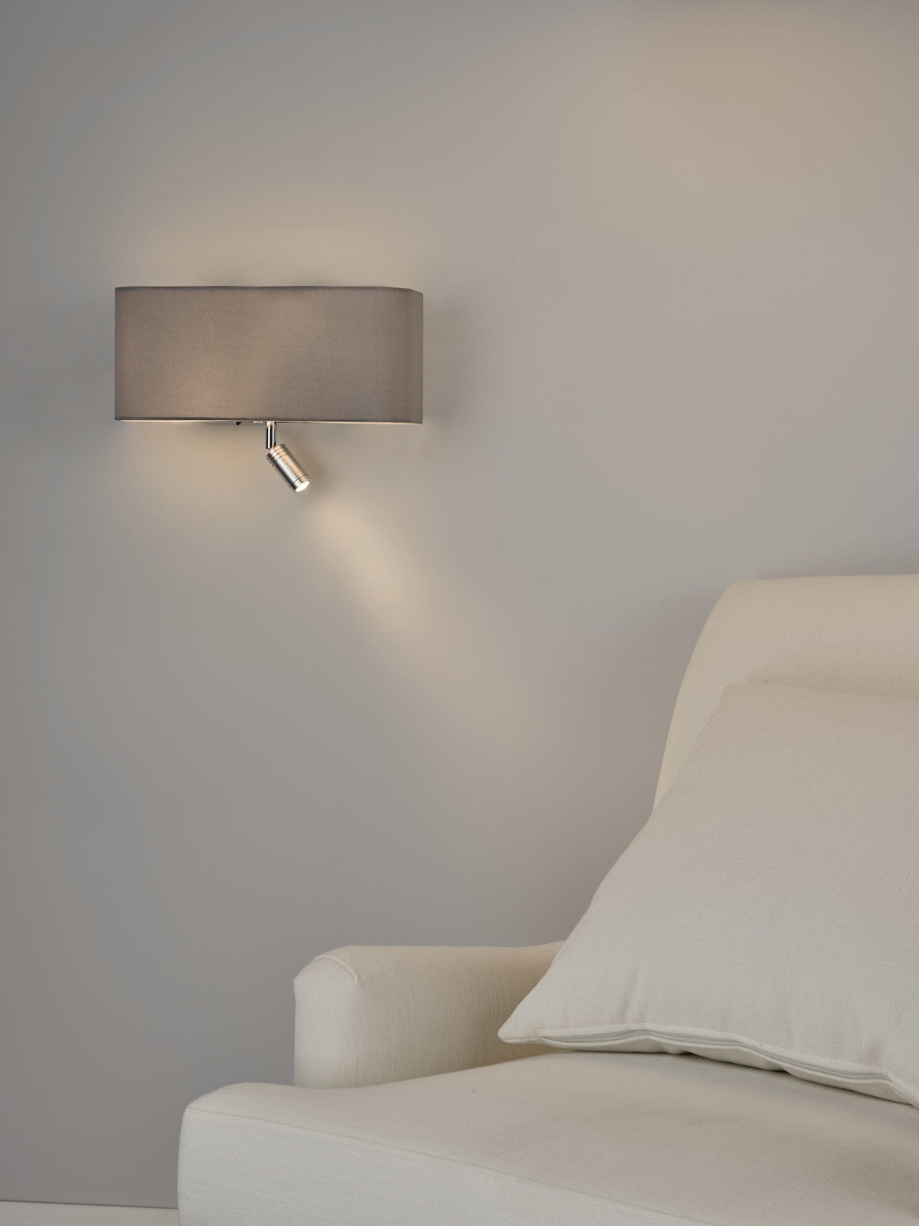 dar lighting Ronda 3 Light Wall Light Grey With LED Reading Light RON7139L