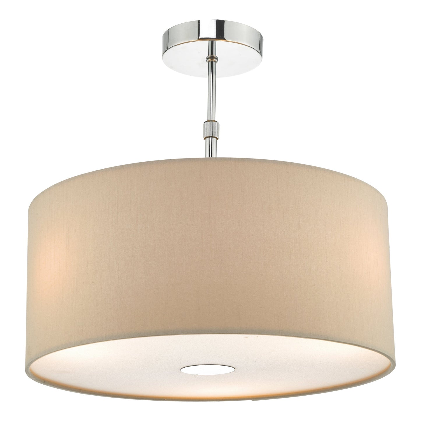 dar lighting Ronda 3lt Pendant Ecru Faux Silk Shade 40cm RON1029