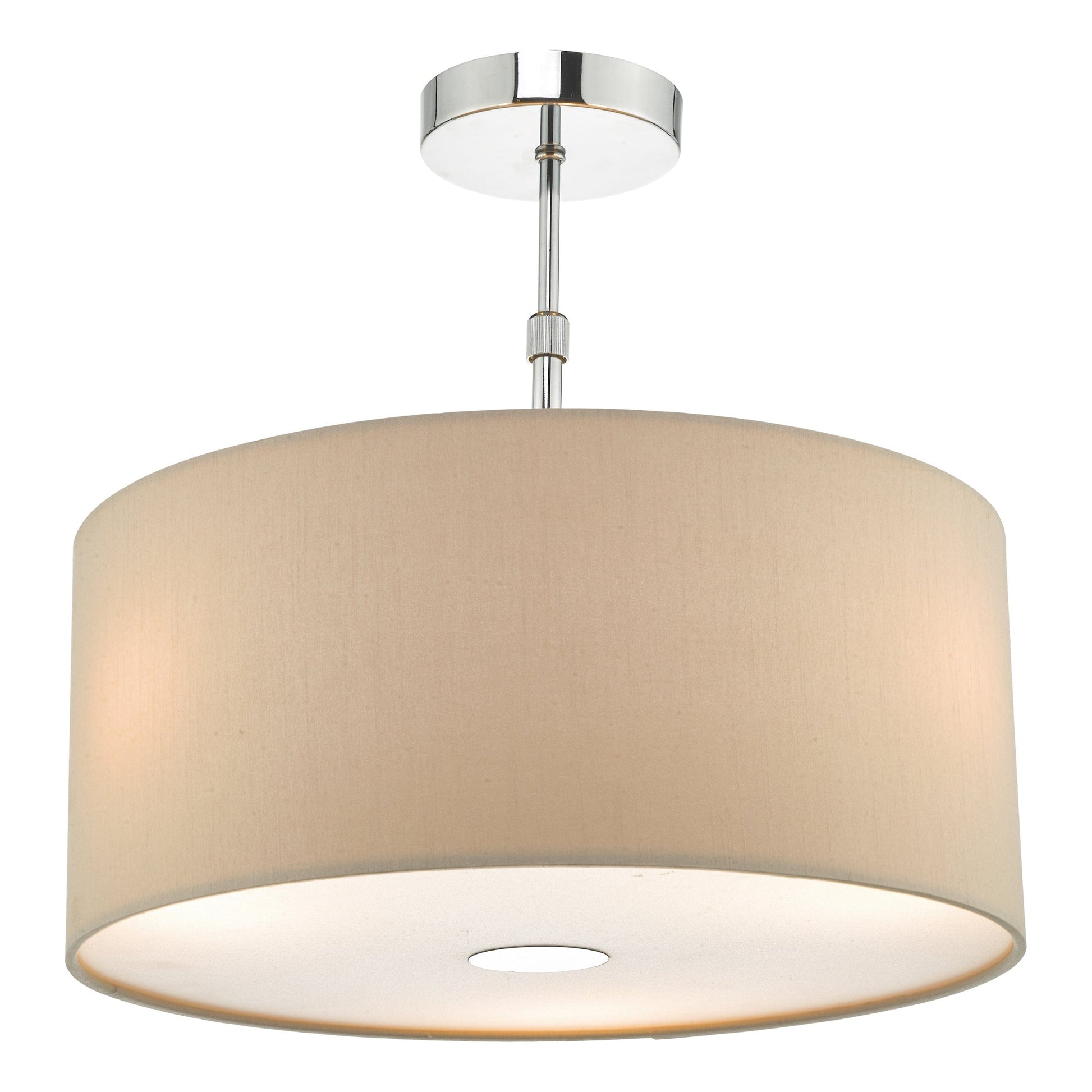 dar lighting Ronda 3lt Pendant Ecru Faux Silk Shade 40cm RON1029