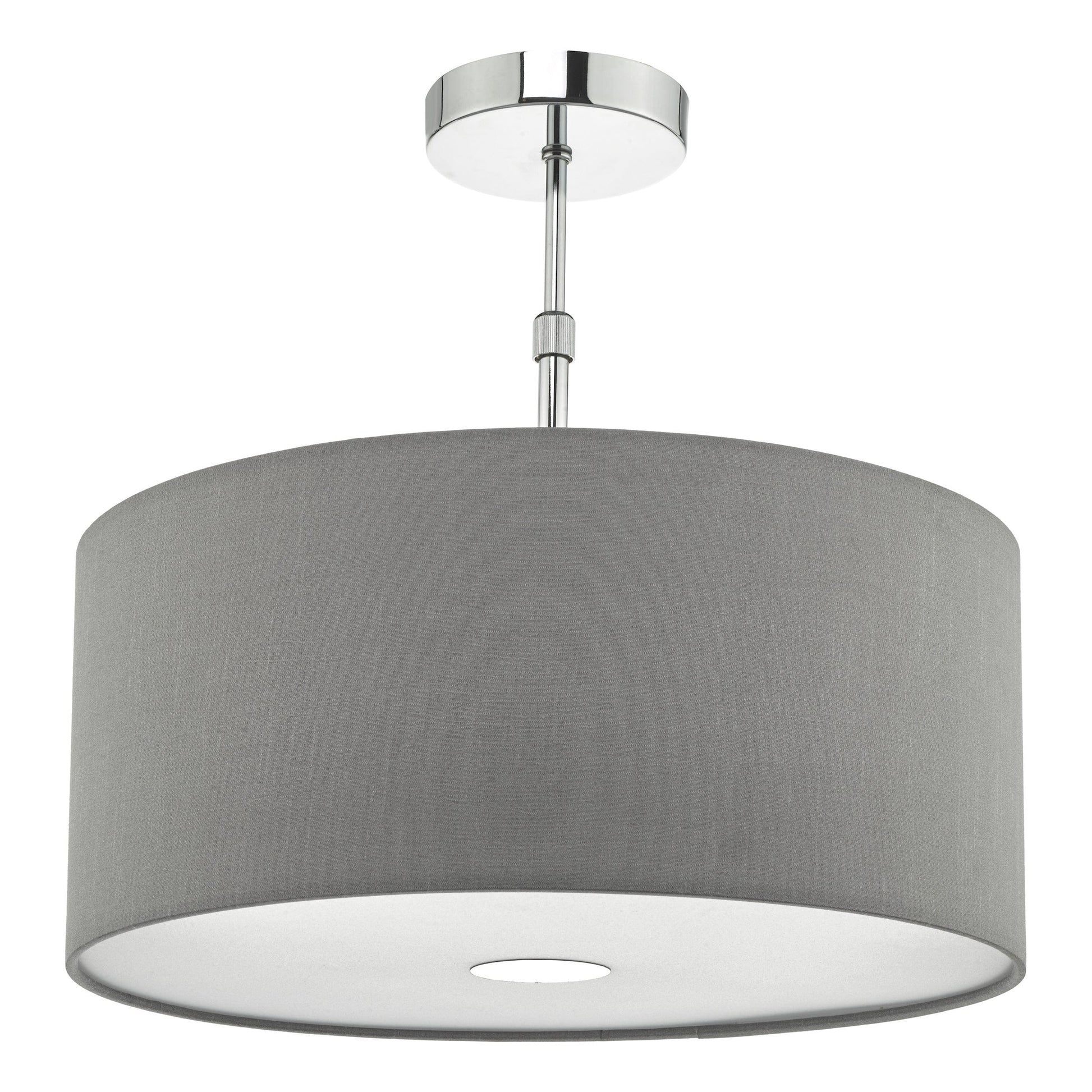 dar lighting Ronda Grey Faux Silk Easy Fit Shade 40cm RON6539