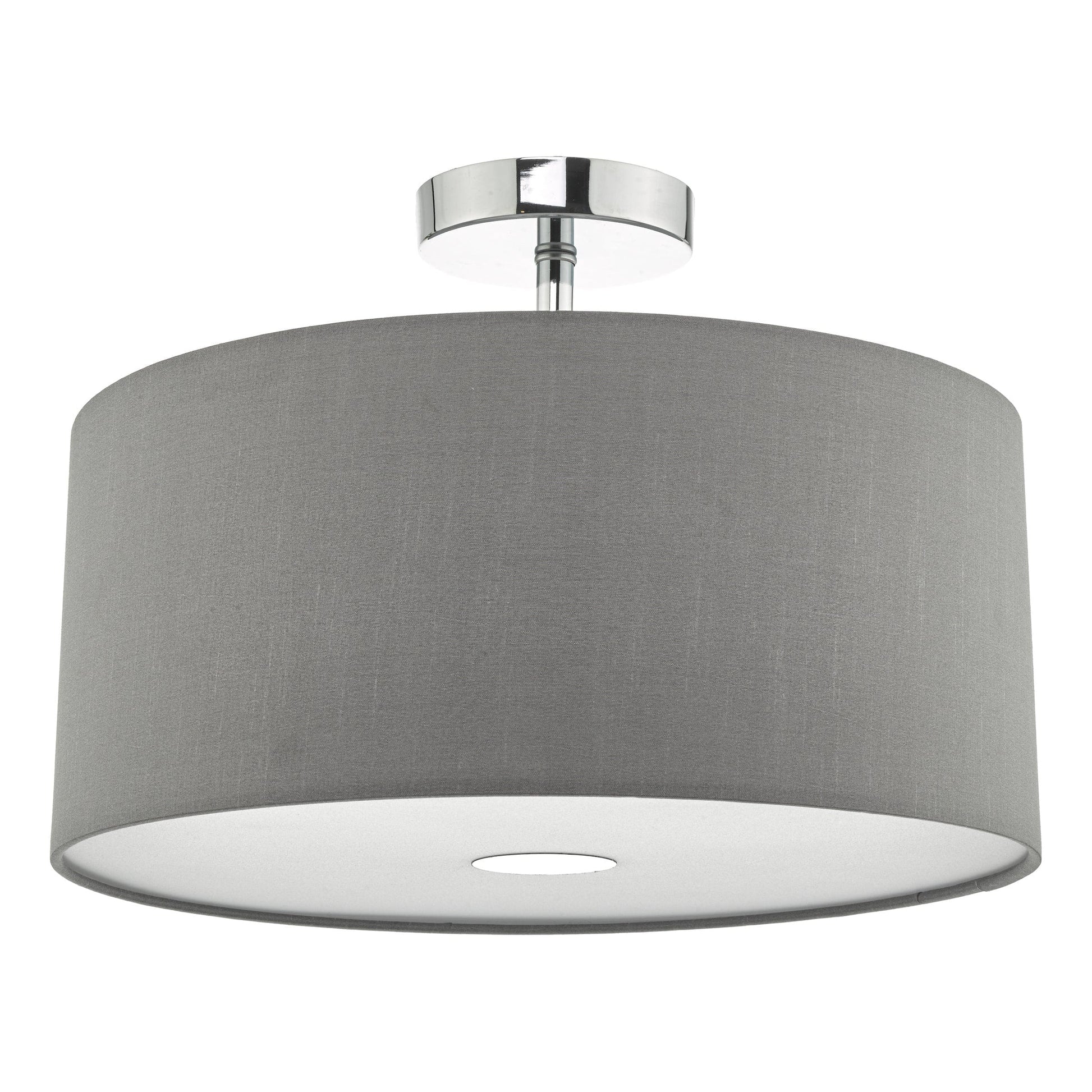 dar lighting Ronda Grey Faux Silk Easy Fit Shade 40cm RON6539