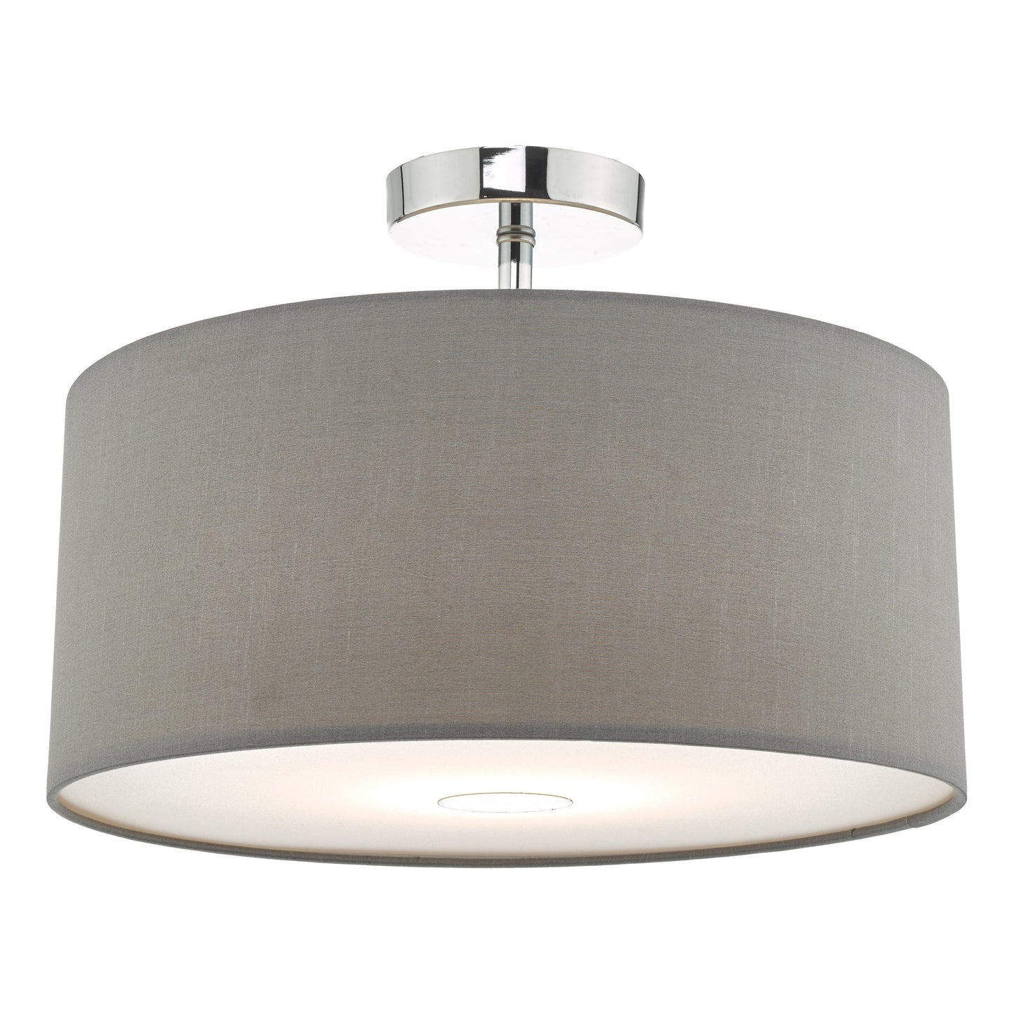 dar lighting Ronda Grey Faux Silk Easy Fit Shade 40cm RON6539