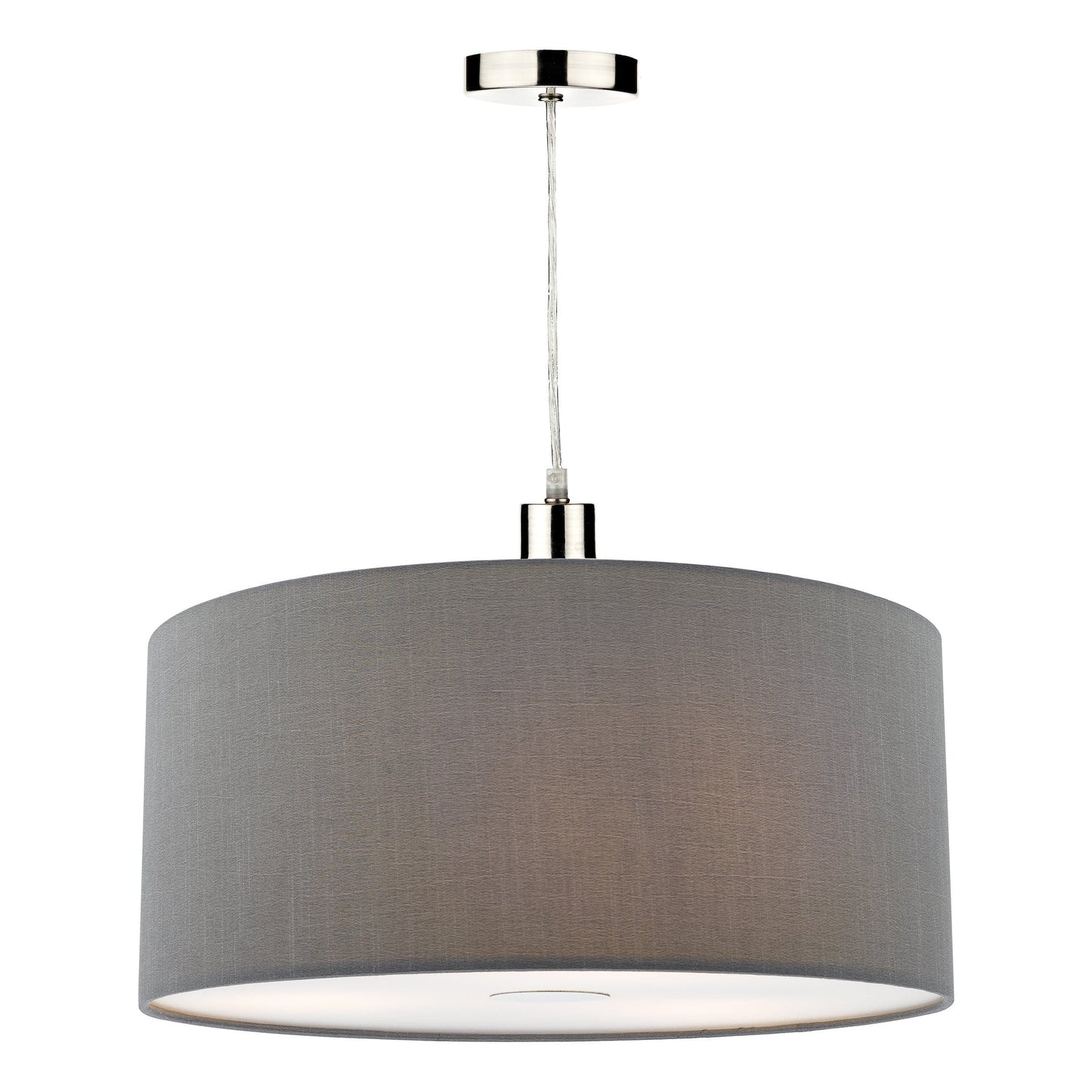 dar lighting Ronda Grey Faux Silk Easy Fit Shade 40cm RON6539