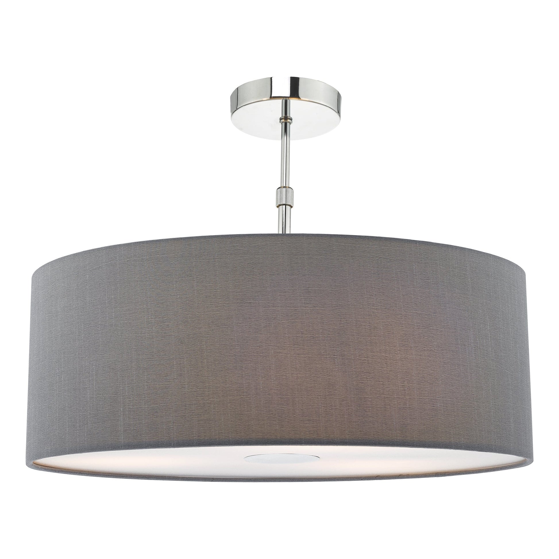 dar lighting Ronda Grey Faux Silk Easy Fit Shade 60cm RON8639