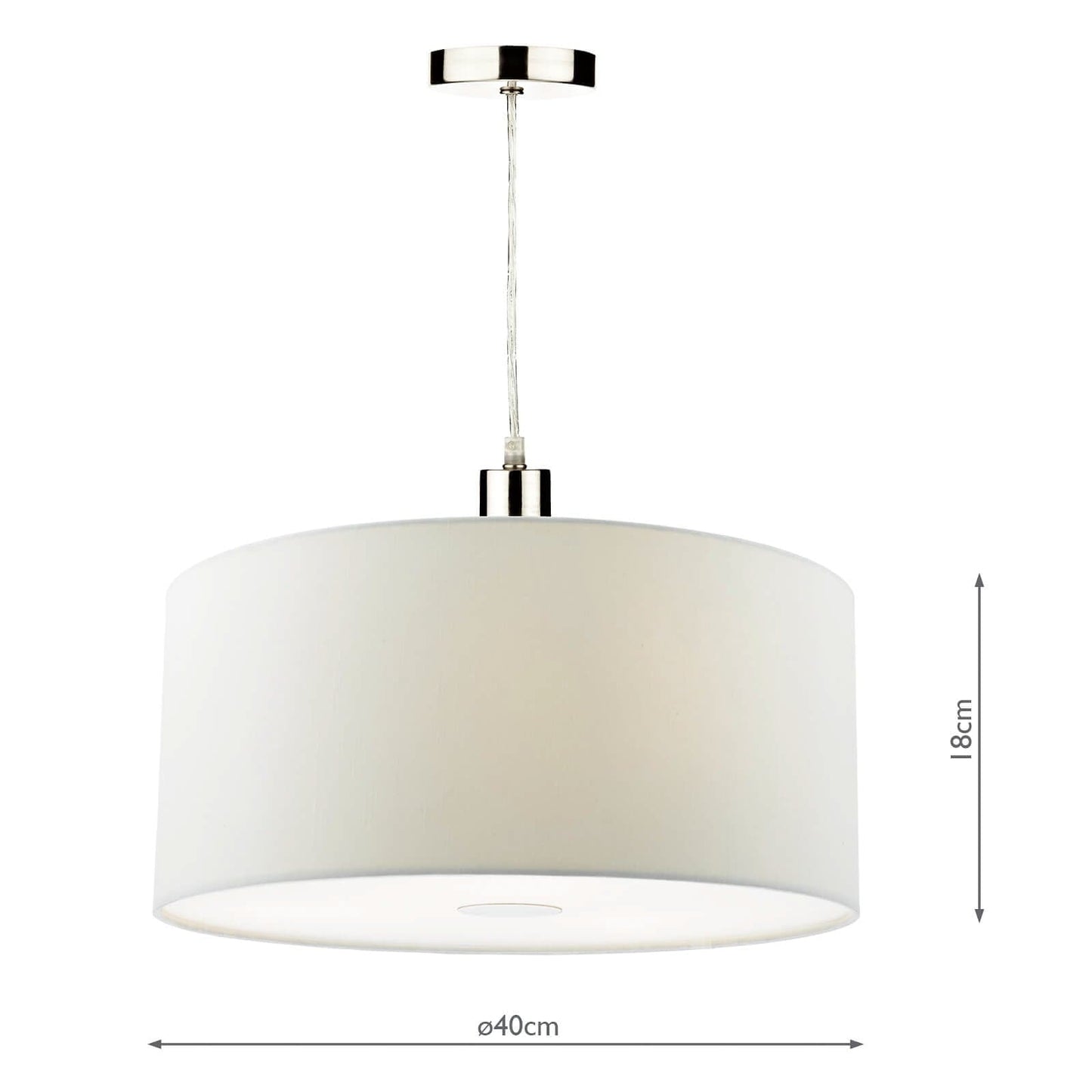 dar lighting Ronda White Faux Silk Easy Fit Shade 40cm RON652