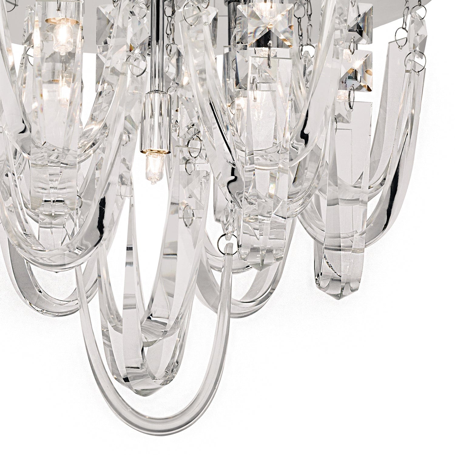 dar lighting Roxanne Small 7 Light Flush Polished Chrome Crystal ROX5050