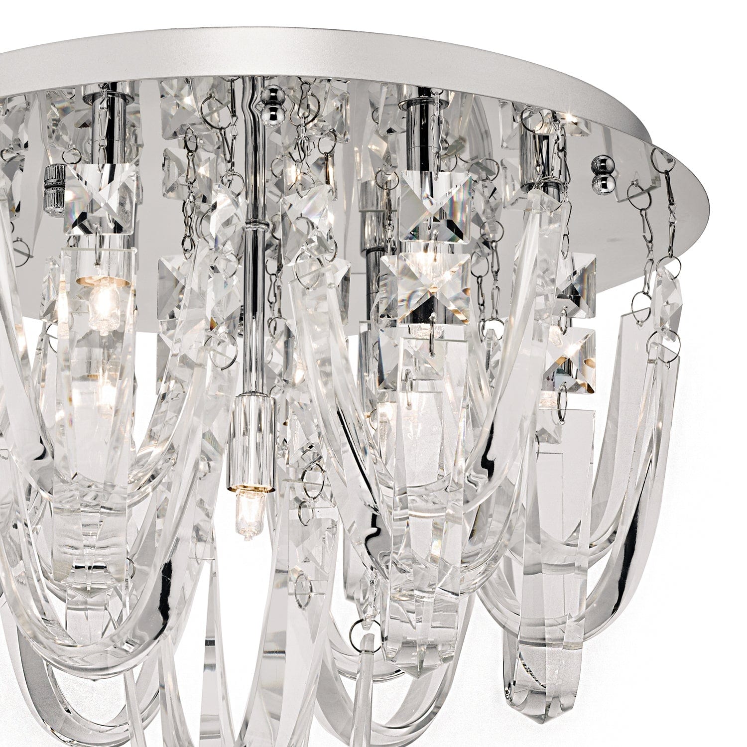 dar lighting Roxanne Small 7 Light Flush Polished Chrome Crystal ROX5050
