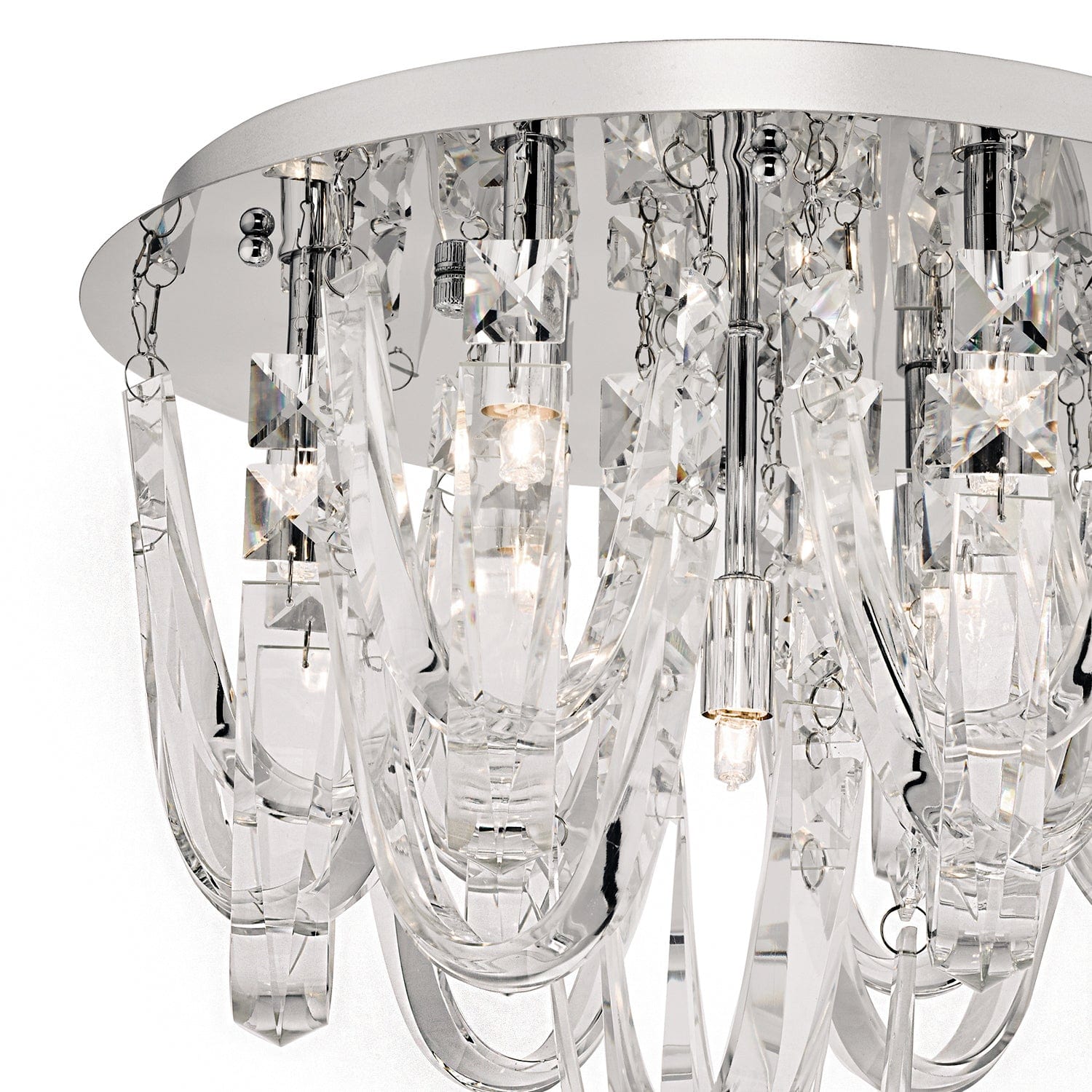 dar lighting Roxanne Small 7 Light Flush Polished Chrome Crystal ROX5050
