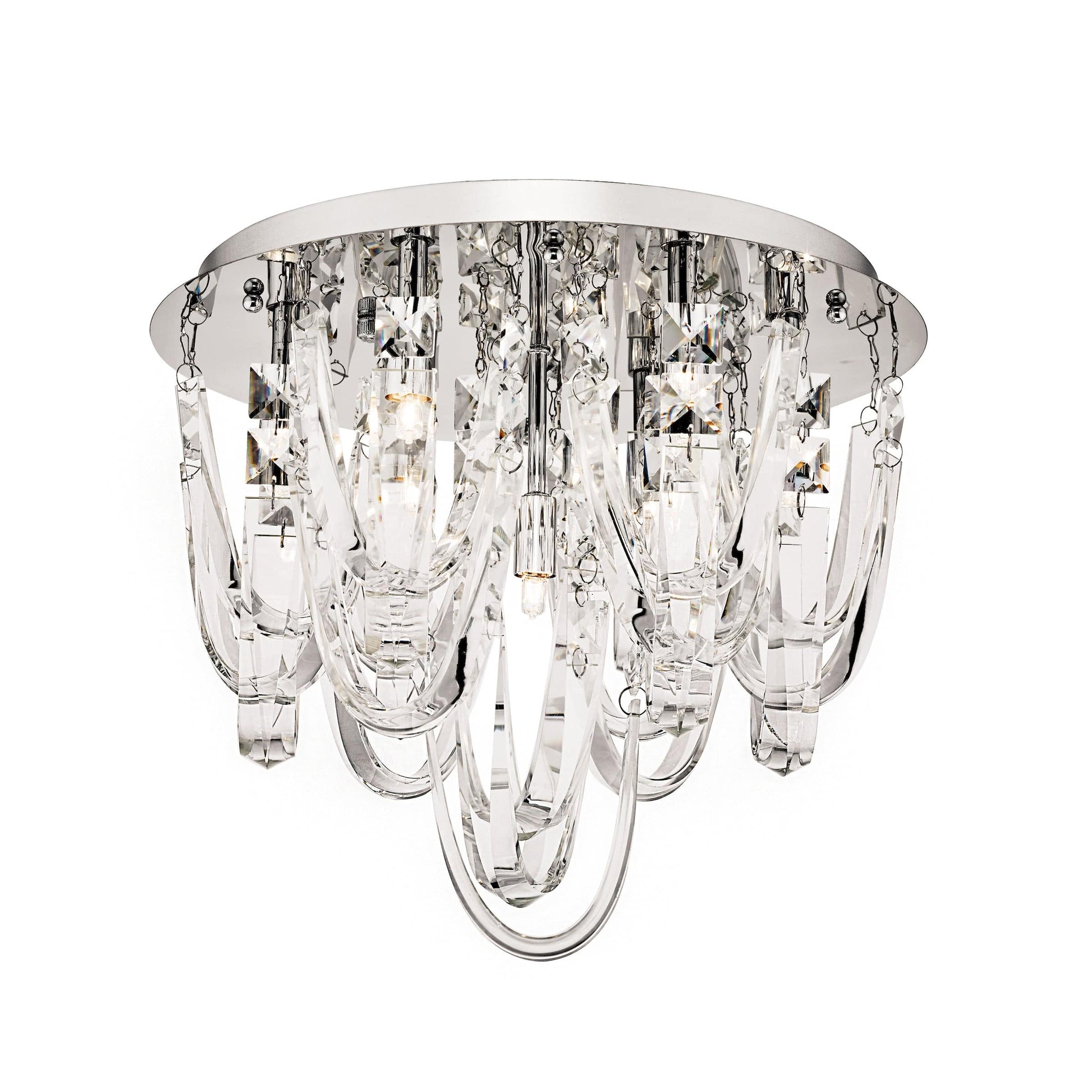 dar lighting Roxanne Small 7 Light Flush Polished Chrome Crystal ROX5050