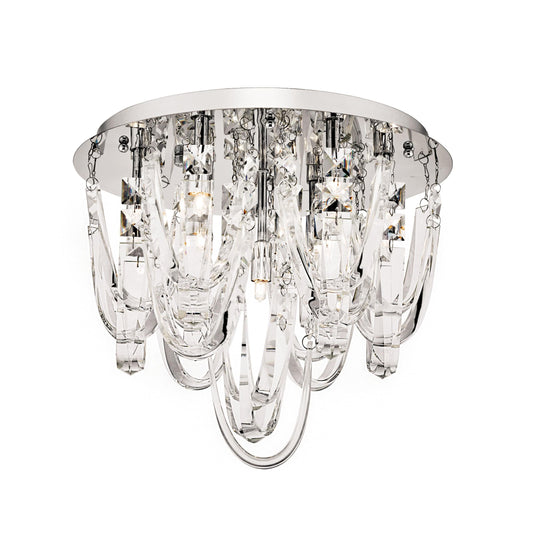 dar lighting Roxanne Small 7 Light Flush Polished Chrome Crystal ROX5050