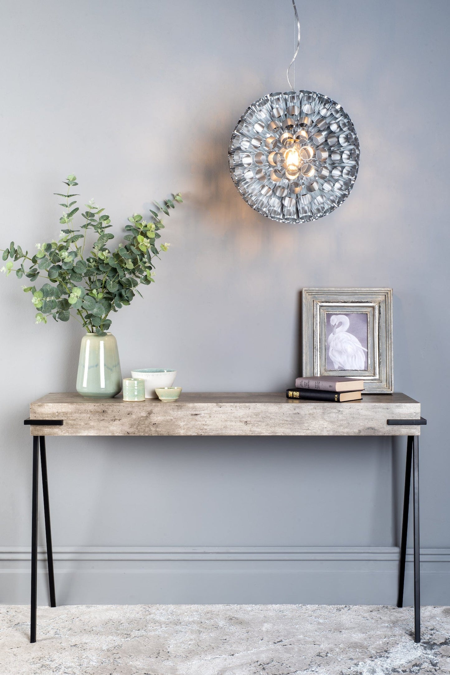 dar lighting Royan Console Table Concrete Effect 001ROY001