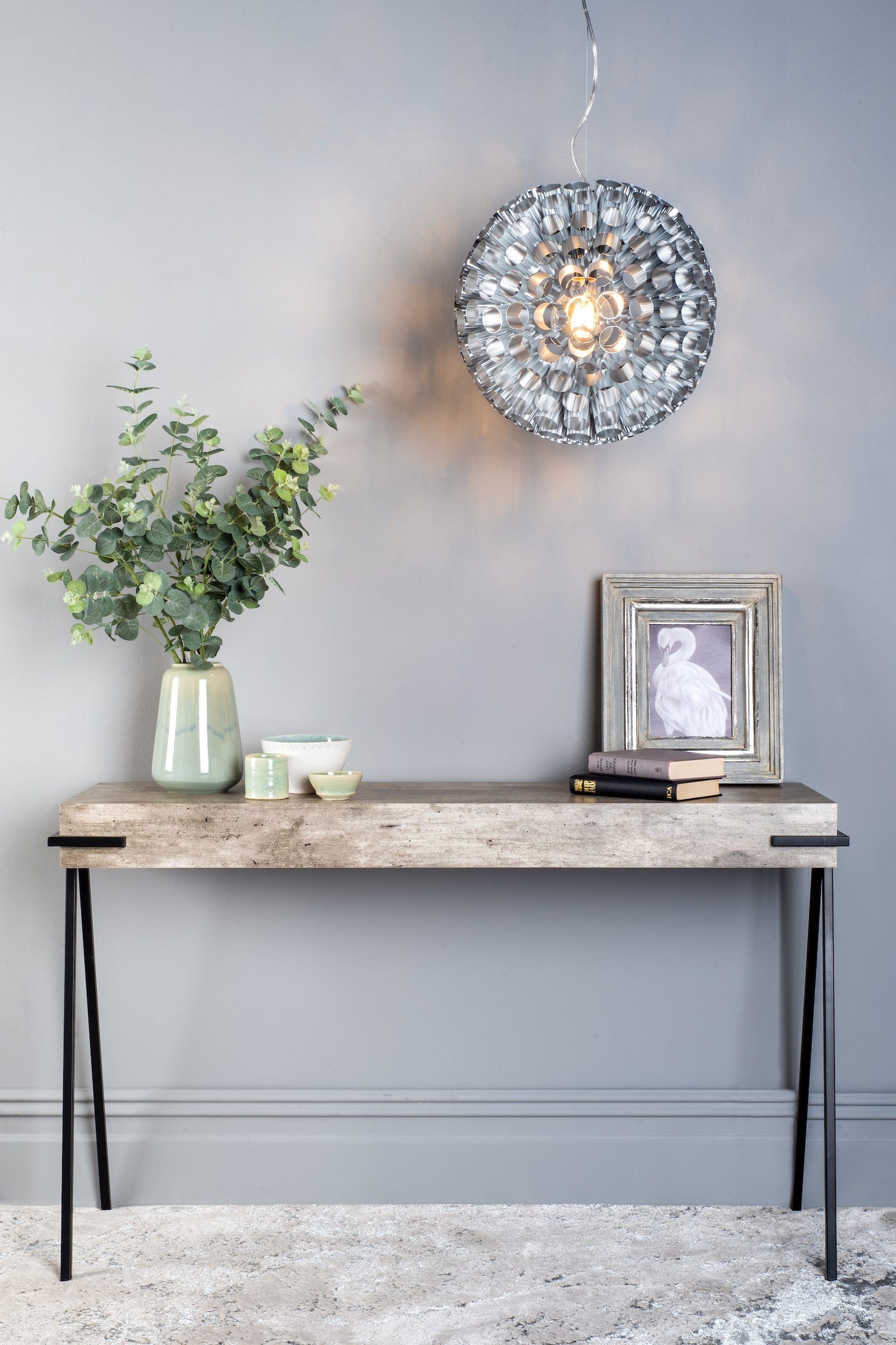 dar lighting Royan Console Table Concrete Effect 001ROY001