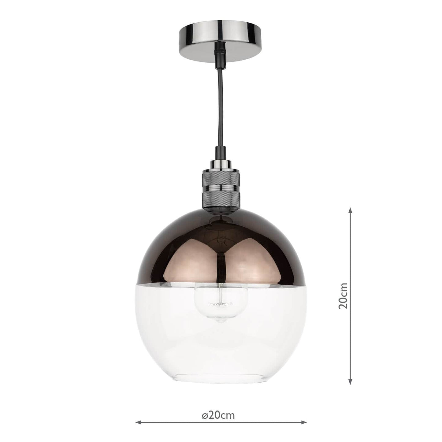 dar lighting Rue Easy Fit Pendant Glass Bronze RUE6563