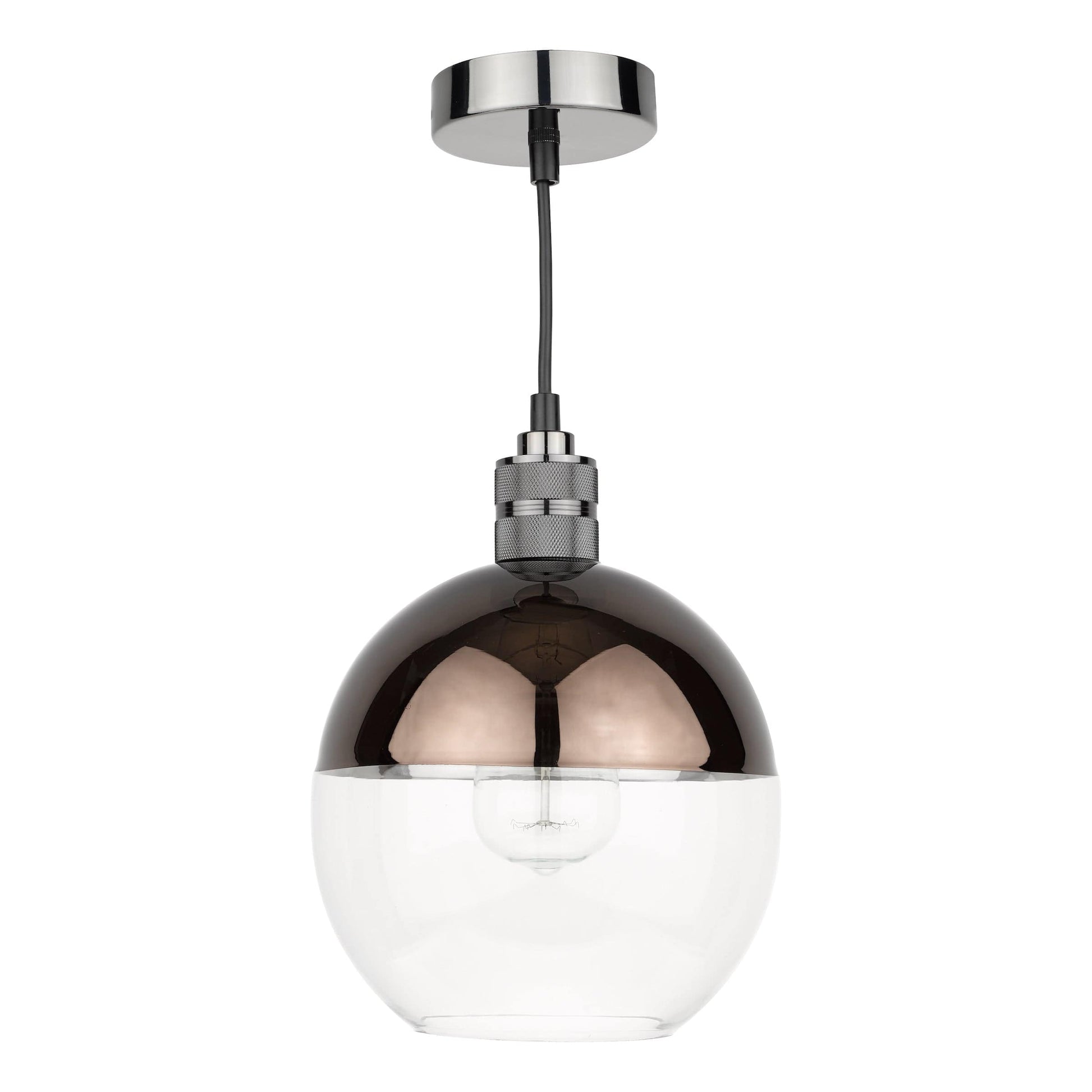 dar lighting Rue Easy Fit Pendant Glass Bronze RUE6563