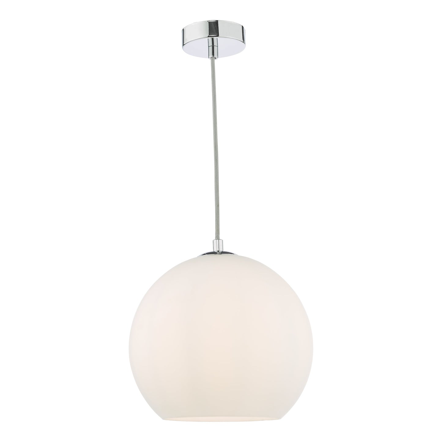 dar lighting Ryce Pendant Polished Chrome Opal Glass RYC0150