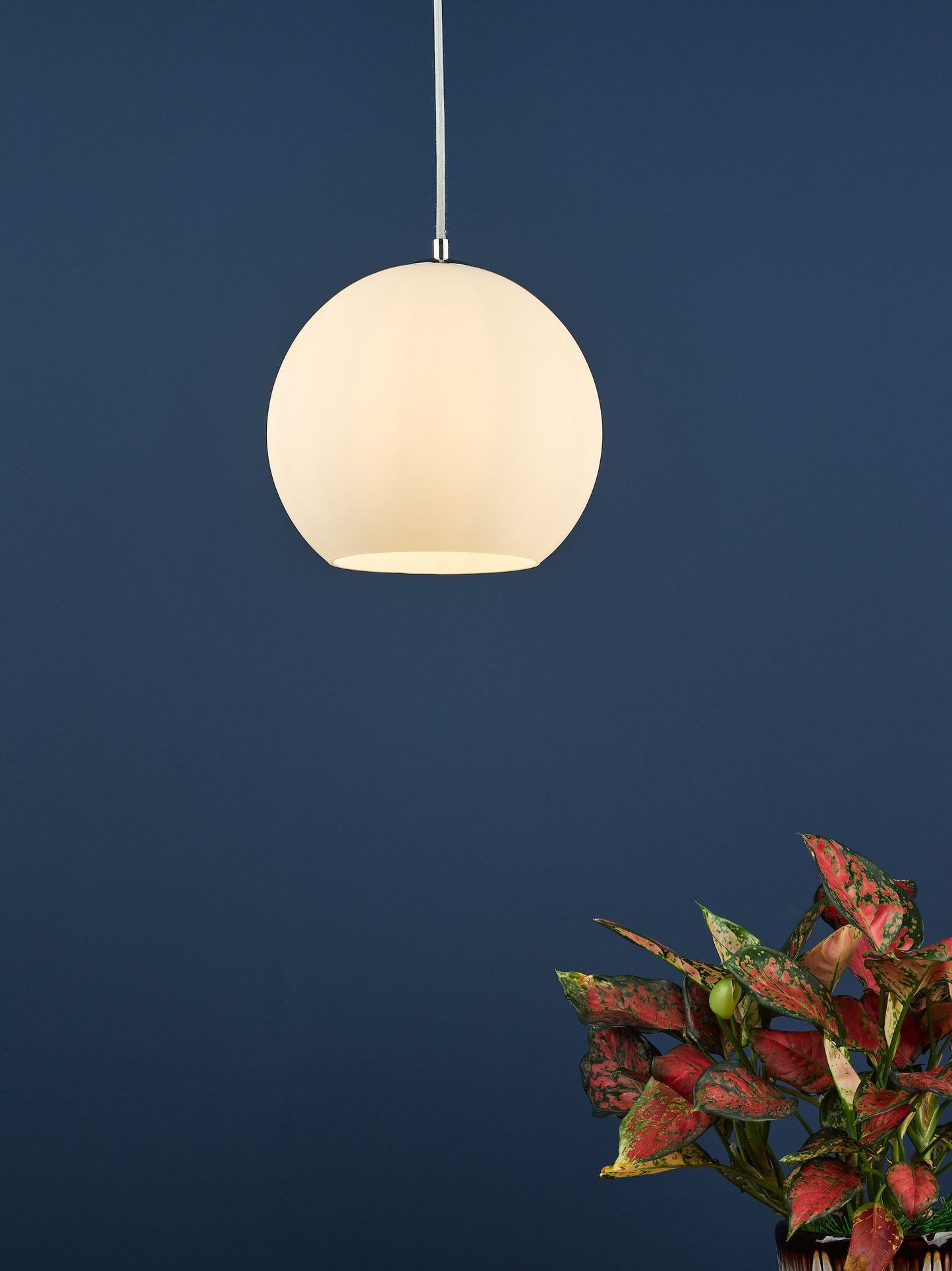 dar lighting Ryce Pendant Polished Chrome Opal Glass RYC0150