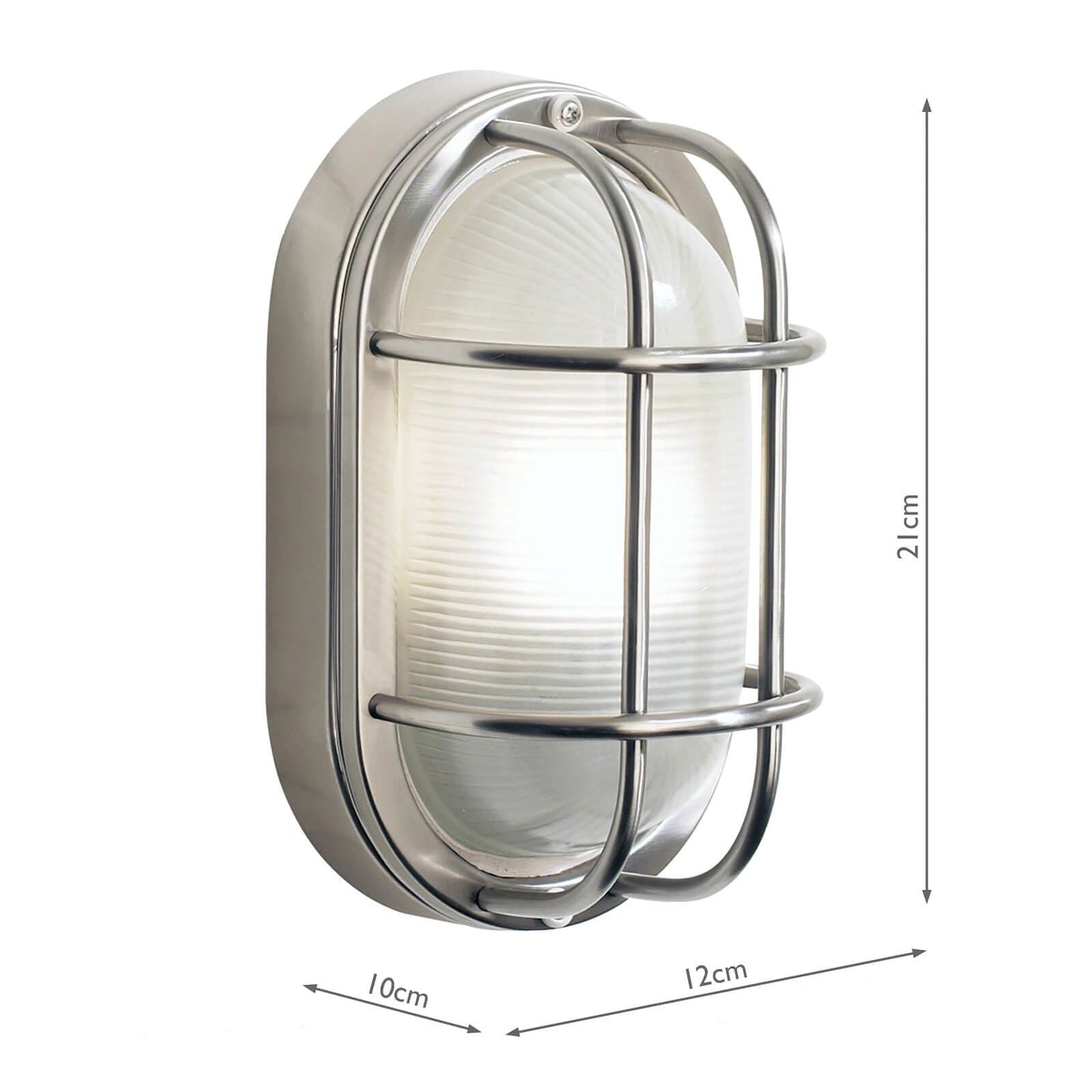 dar lighting Salcombe Oval Outdoor Wall Light Stainless Steel Glass IP44 SAL5244